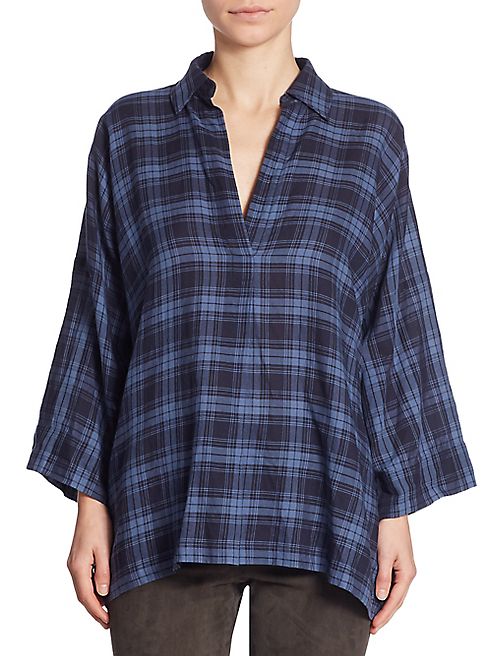 Vince - Plaid Oversized Blouse