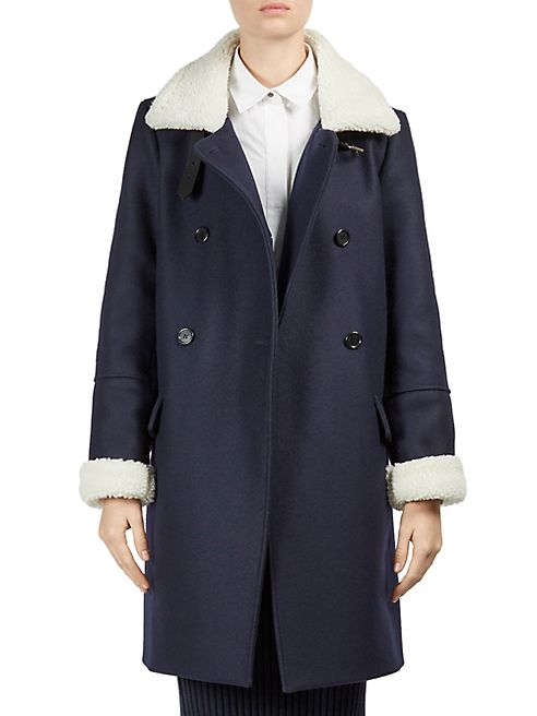 KENZO - Faux Fur-Trim Peacoat