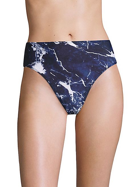 Norma Kamali - Underwire Marble-Print Bottom