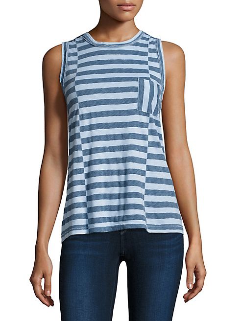 Stateside - Striped Pocket Cotton Tank Top