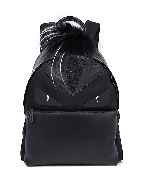 Fendi - Fox Fur, Python & Leather Backpack