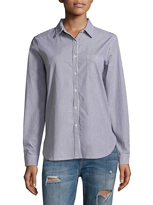 Stateside - Raw Edge Oxford Cotton Casual Button Down Shirt