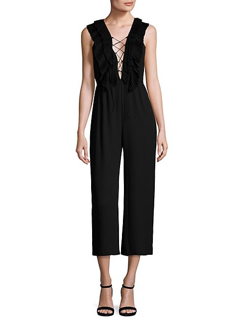 Delfi Collective - Bonnie Lace Up Ruffle Jumpsuit