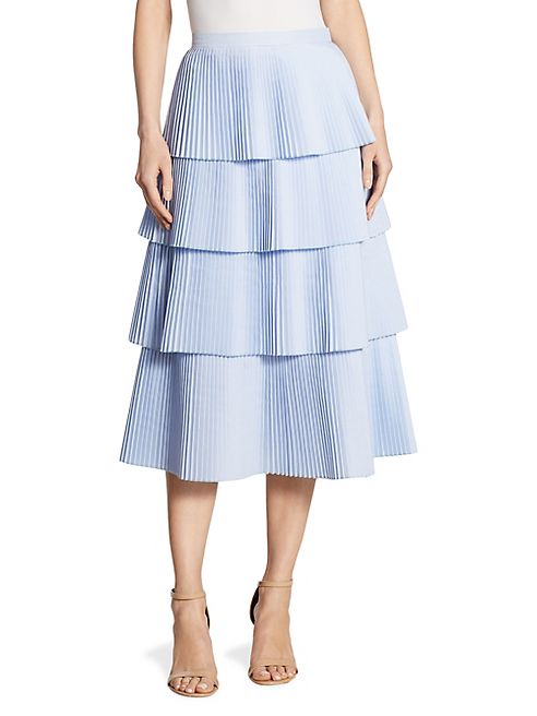 Delfi Collective - Lauren Pleated Tiered Midi Skirt