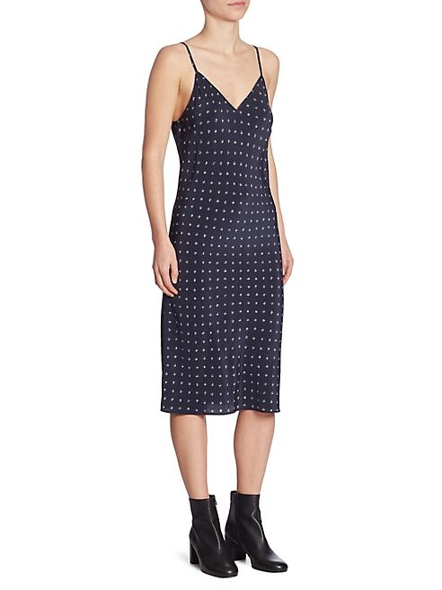 Vince - Dotted Silk Slip Dress