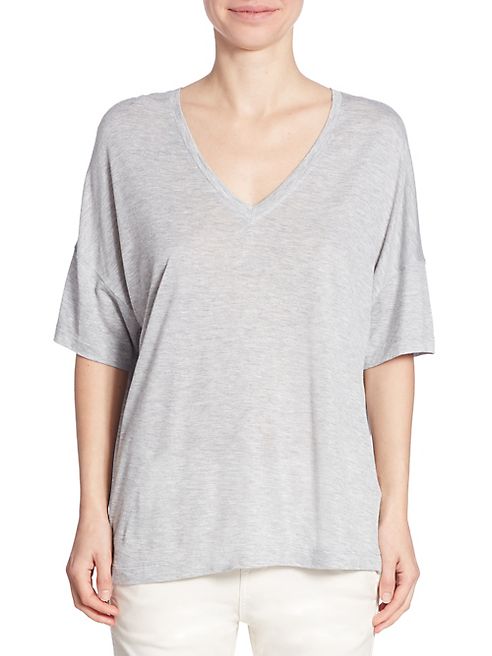 Vince - Drop-Shoulder V-Neck Tee