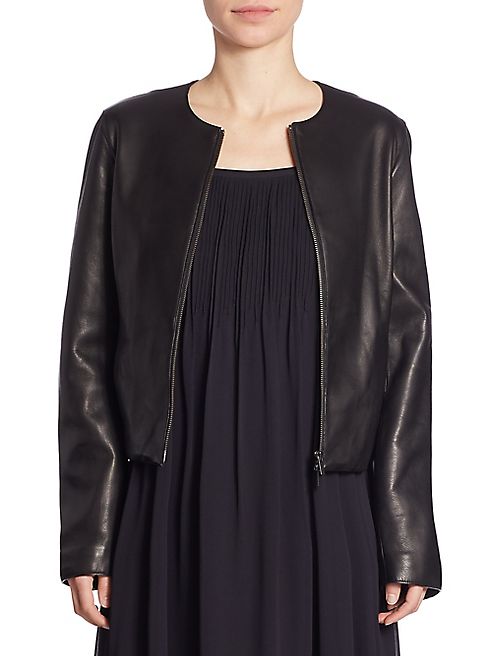 Vince - Zip-Front Leather Jacket