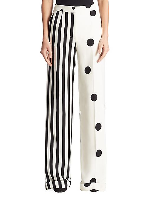 Monse - Silk Striped Dot Pants