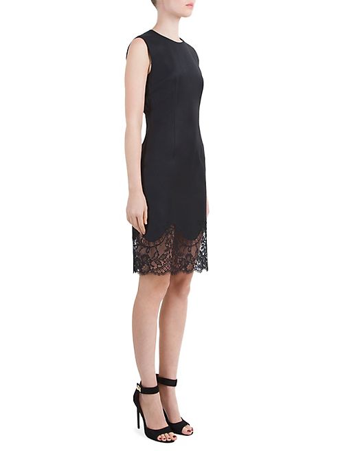 Givenchy - Lace-Hem Wool Sheath Dress