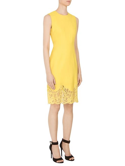 Givenchy - Lace-Hem Wool Sheath Dress