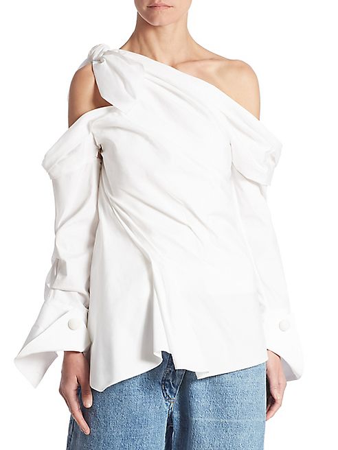 Monse - Asymmetric Off-The-Shoulder Shirt