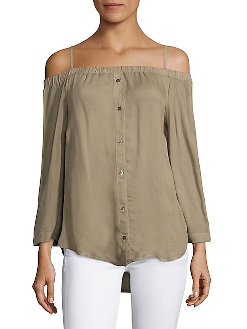 Bella Dahl - Off-the-Shoulder Button-Down Blouse