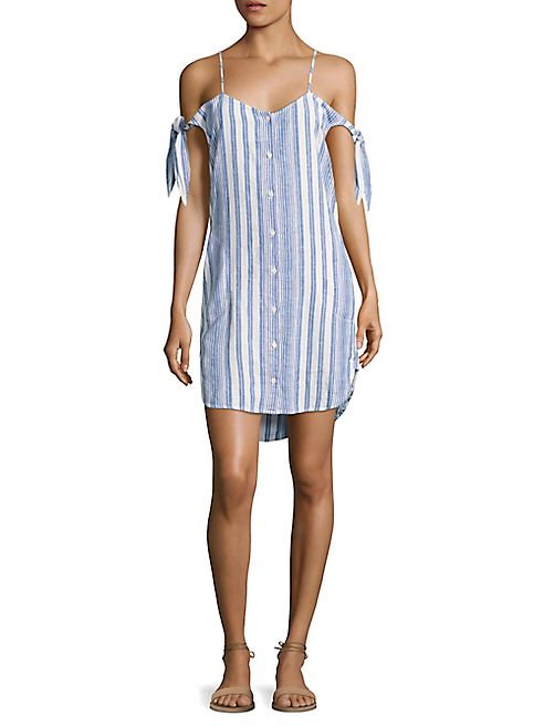 Bella Dahl - Striped Cold-Shoulder Dress