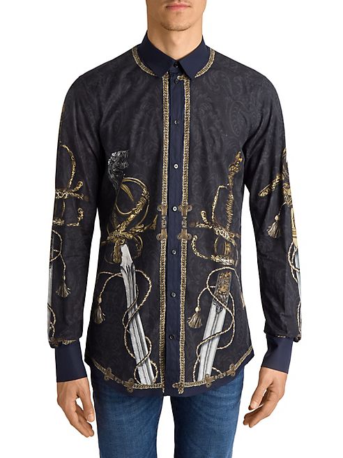 Dolce & Gabbana - Sword Printed Long Sleeve Shirt