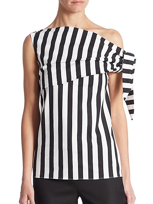 Monse - Striped One Shoulder Blouse