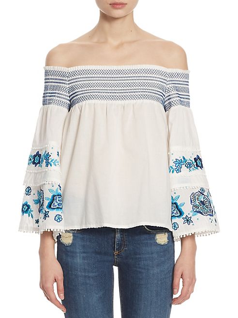 Parker - Venice Embroidered Off-The-Shoulder Blouse