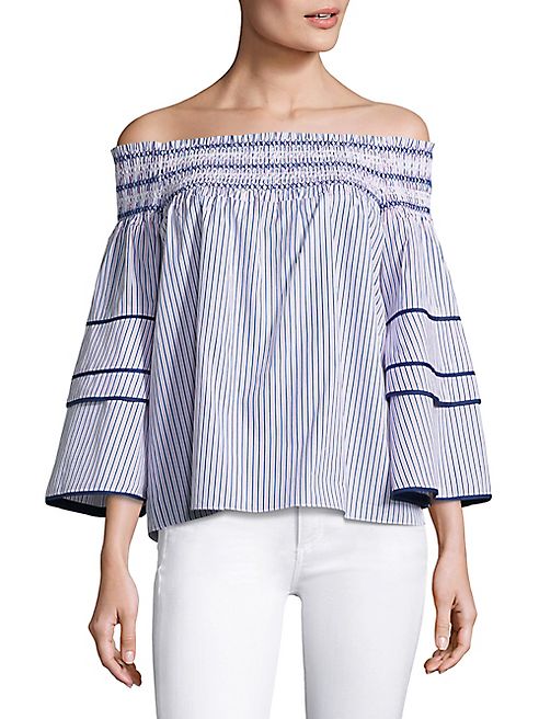 Parker - Striped Off-the-Shoulder Blouse