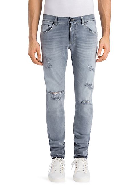 Dolce & Gabbana - Ripped Slim Fit Jeans