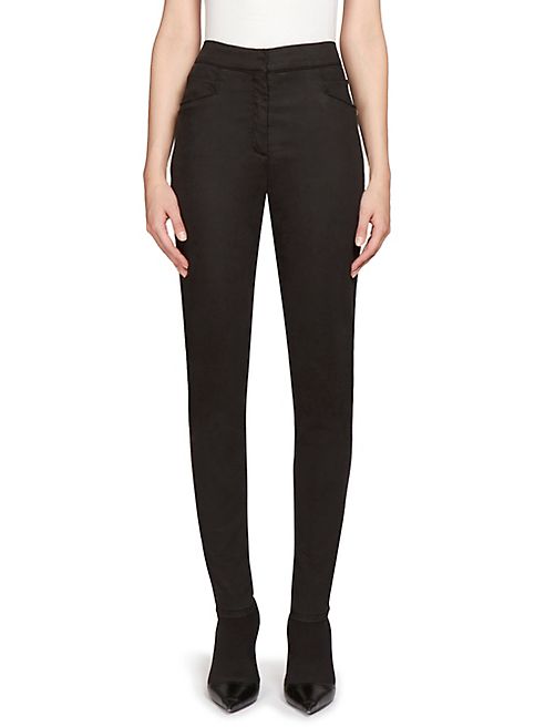 Balmain - High-Waist Stretch Cotton Pants