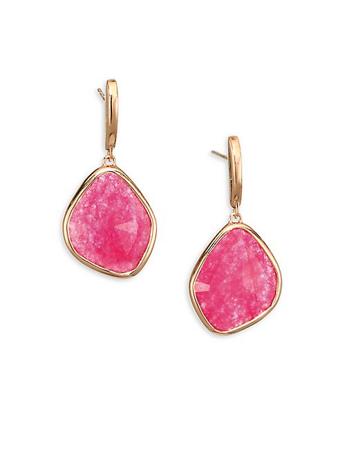 Monica Vinader - Siren Large Pink Quartz Nugget Earrings