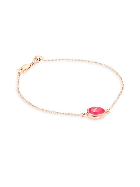 Monica Vinader - Siren Pink Quartz Fine Chain Bracelet