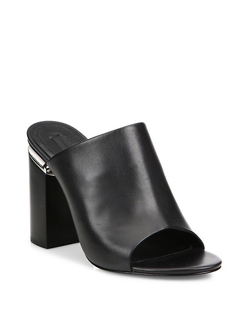 Alexander Wang - Avery Leather Block Heeled Mules