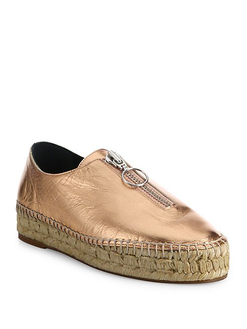 Alexander Wang - Devon Metallic Leather Espadrille Sneakers