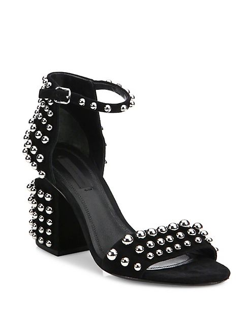 Alexander Wang - Studded Abby Ankle Strap Suede Sandals