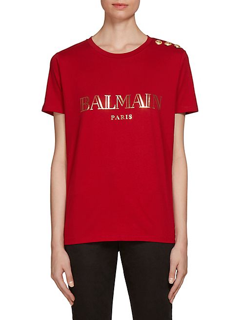 Balmain - Shoulder-Button Logo Tee