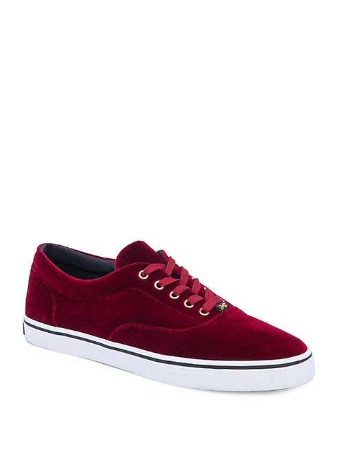 Dolce & Gabbana - Velvet Low Lace-Up Sneakers