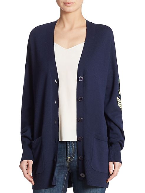 Equipment - Gia Patch Cashmere Blend Cardigan