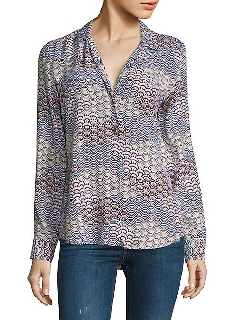 Equipment - Adalyn Retro Scale Printed Silk Top