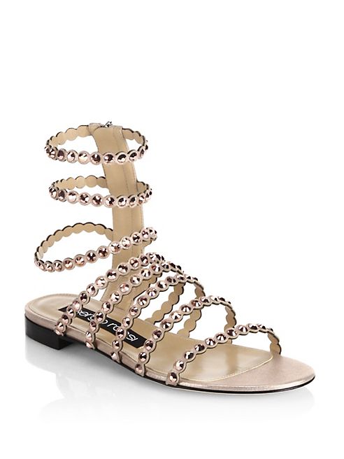 Sergio Rossi - Kimberly Suede & Jewel Gladiator Sandals