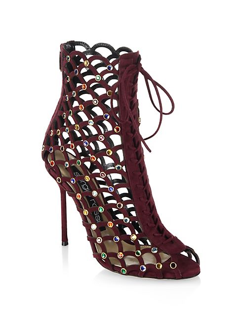 Sergio Rossi - Mermaid Lace Up Jewel Booties