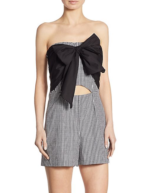 Scripted - Gingham Bow-Front Romper