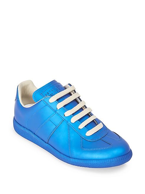 Maison Margiela - Leather Metallic Sneakers