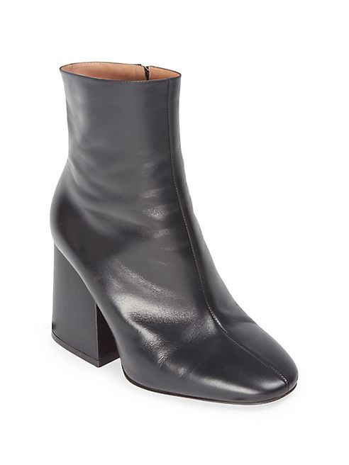 Maison Margiela - Leather Chunky Heel Mid Calf Boots