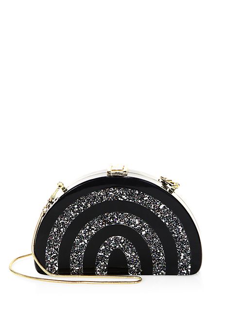 MILLY - Half-Moon Striped Convertible Clutch