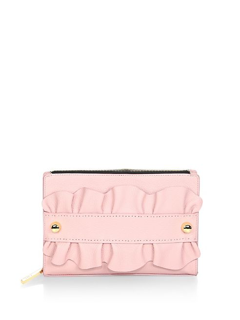 MILLY - Astor Ruffle Leather Clutch