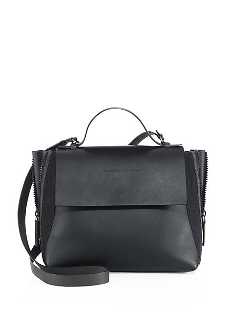 Brunello Cucinelli - Side-Zip Monili & Leather Satchel