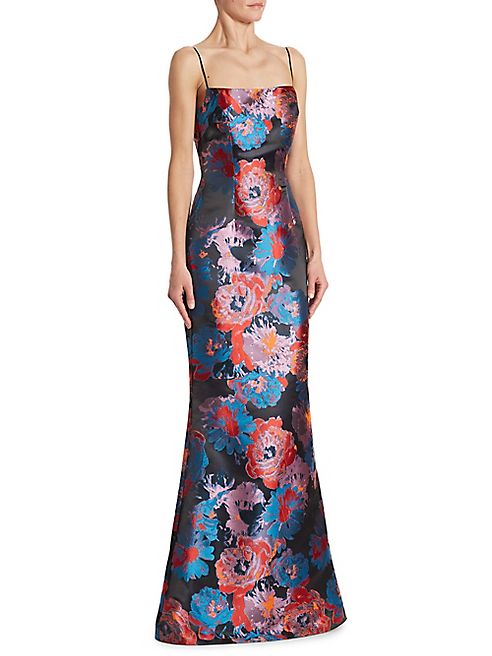 Black Halo - Burgos Floral Jacquard Gown