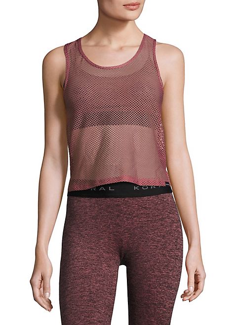 KORAL - Crescentic Mesh Cropped Top