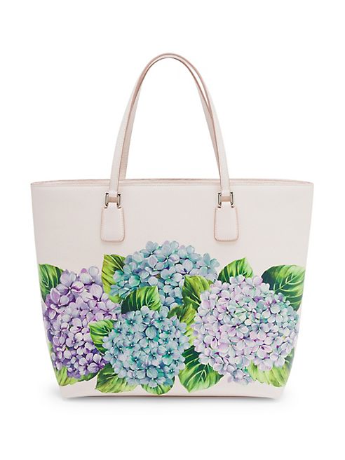 Dolce & Gabbana - Hydrangea-Print Leather Tote