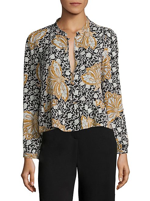 A.L.C. - Lox Print Long Sleeve Blouse