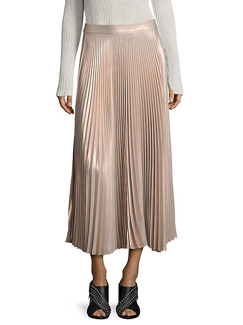 A.L.C. - Bobby Metallic Pleated Maxi Skirt