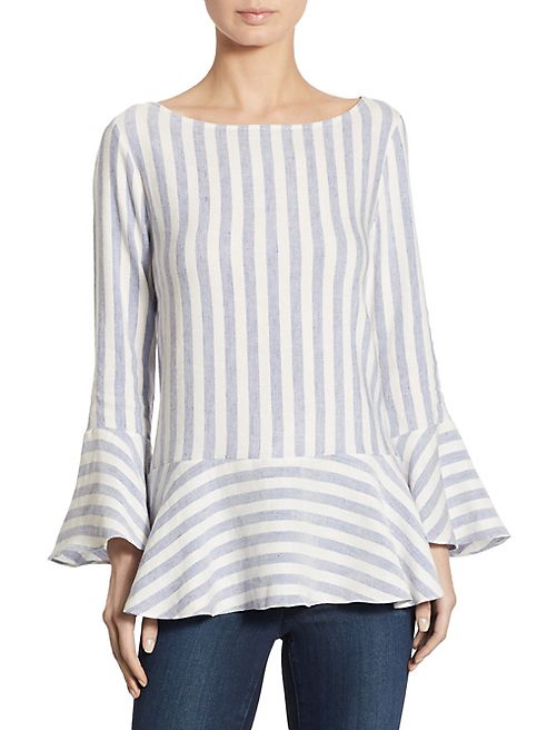 Alice + Olivia - Doyle Striped Bell Sleeve Top