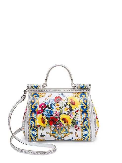 Dolce & Gabbana - Sicily Printed Leather Top Handle Satchel