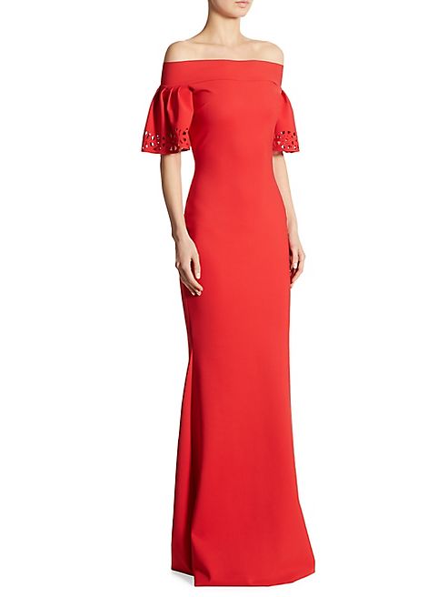 La Petite Robe di Chiara Boni - Amice Off-The-Shoulder Floral Sleeve Gown