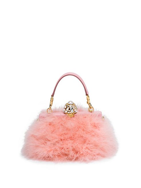 Dolce & Gabbana - Feather & Crystal Top Handle Bag