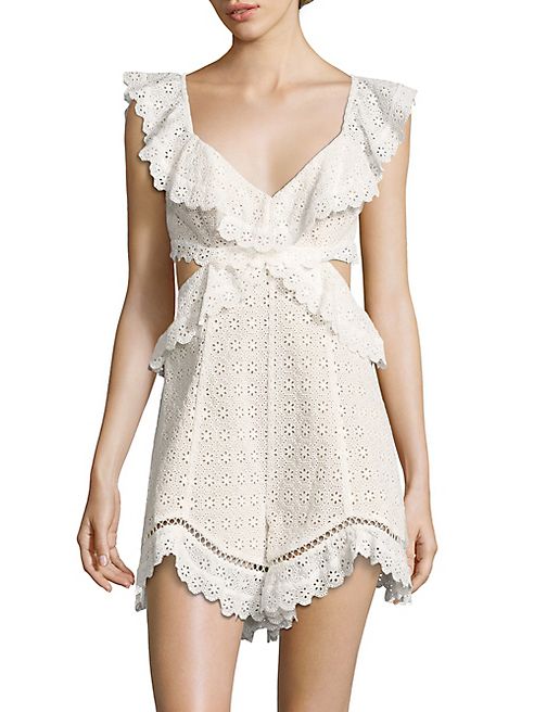 Zimmermann - Jasper Honeycomb Eyelet Romper